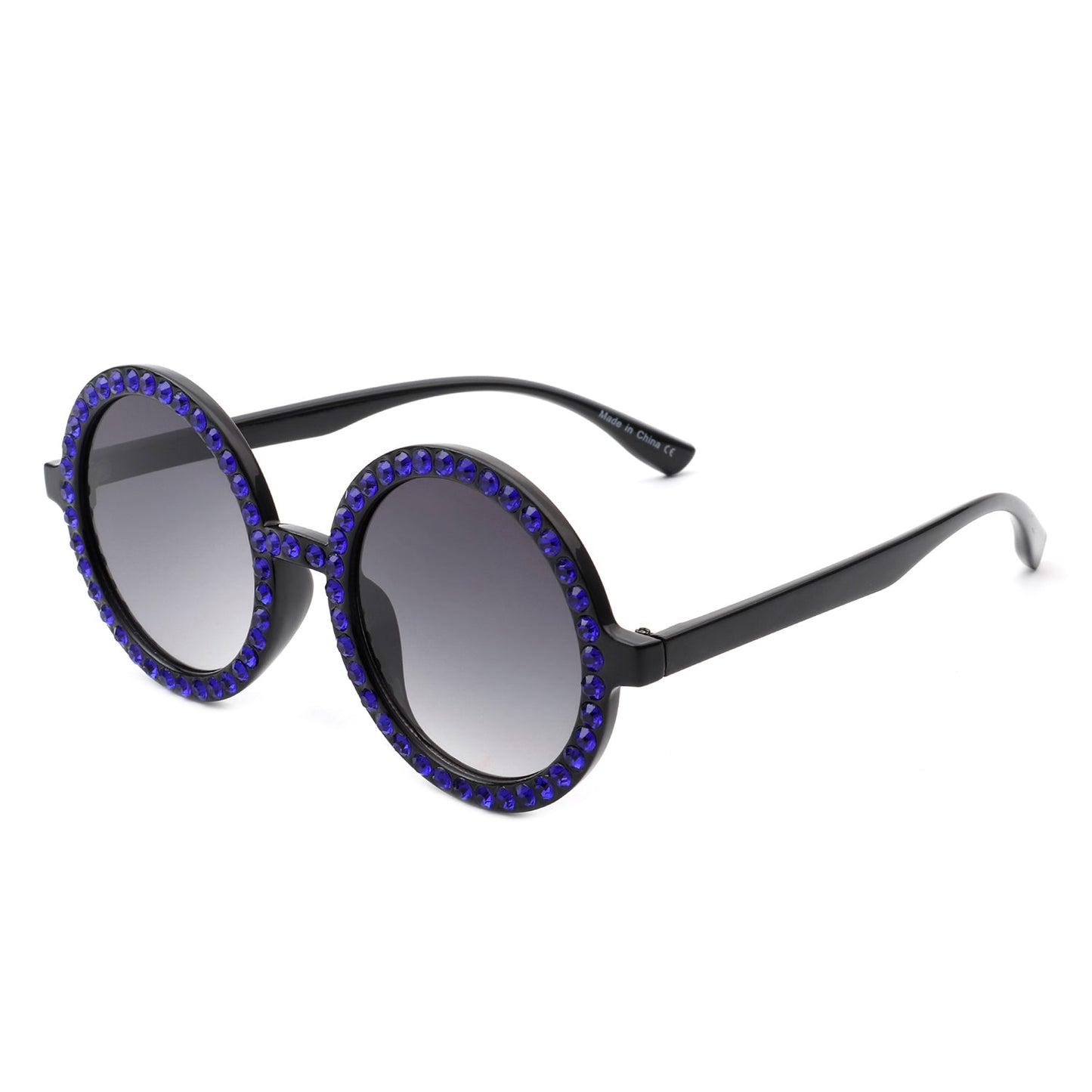 Dreamway Round Rhinestone Oversize Sunglasses