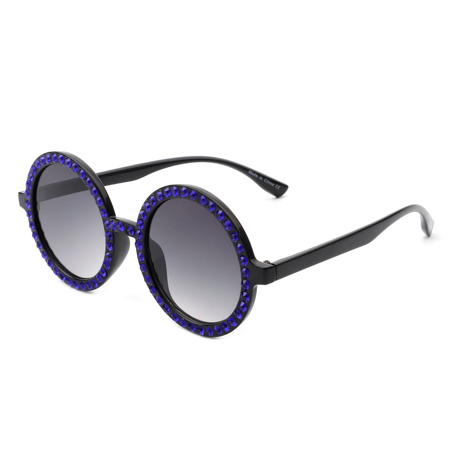 Dreamway Round Rhinestone Oversize Sunglasses