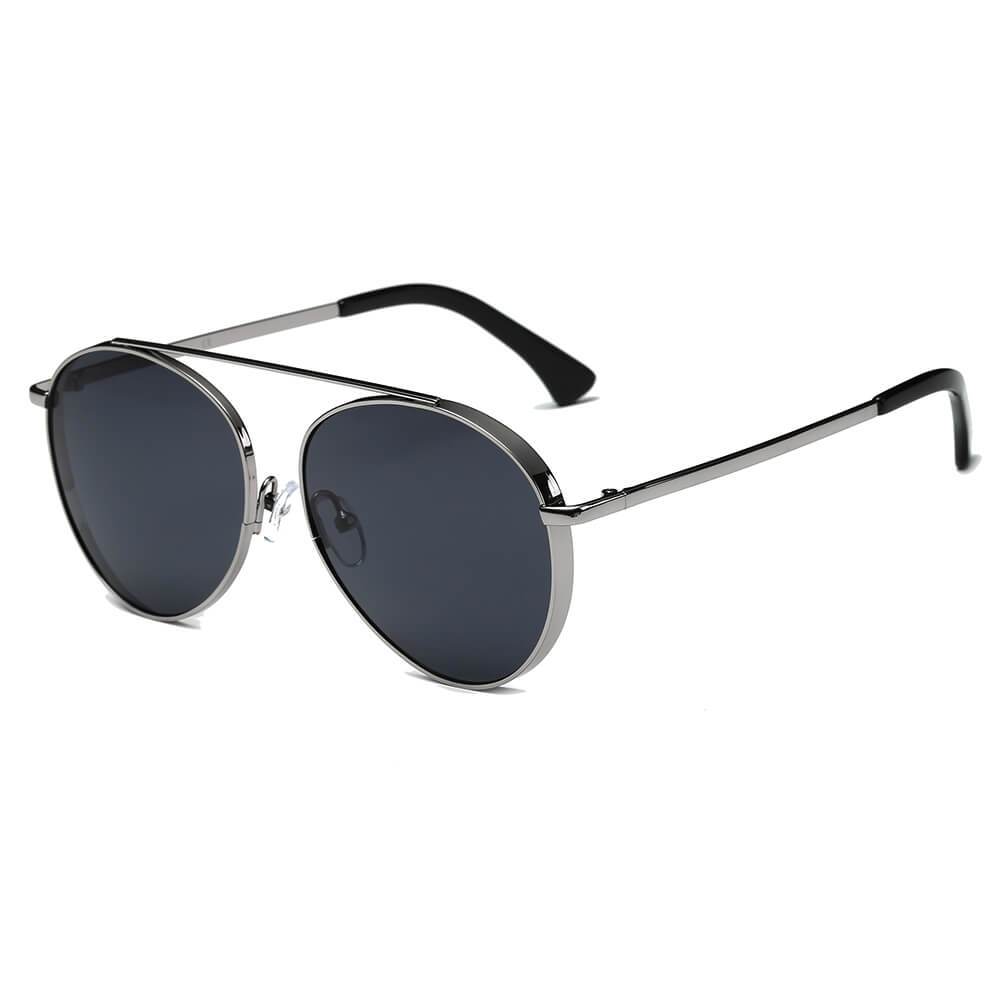 BETHEL Mirrored Lens Teardrop Aviator Sunglasses