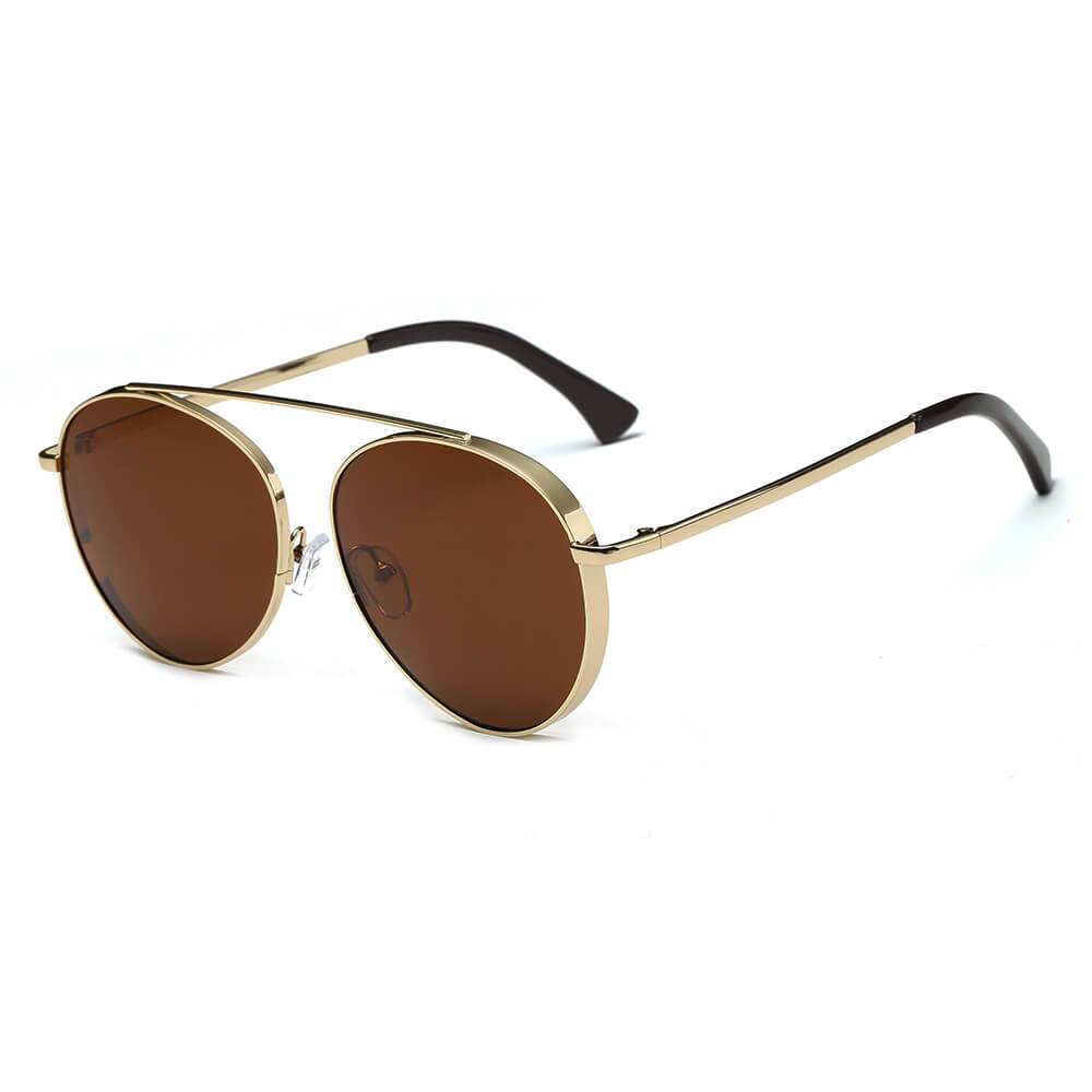 BETHEL Mirrored Lens Teardrop Aviator Sunglasses