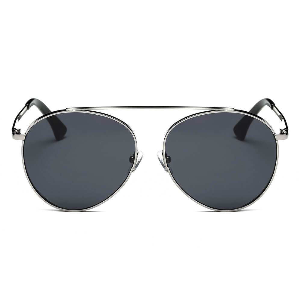 BETHEL Mirrored Lens Teardrop Aviator Sunglasses