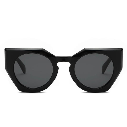 Geometric Round Cat Eye Sunglasses