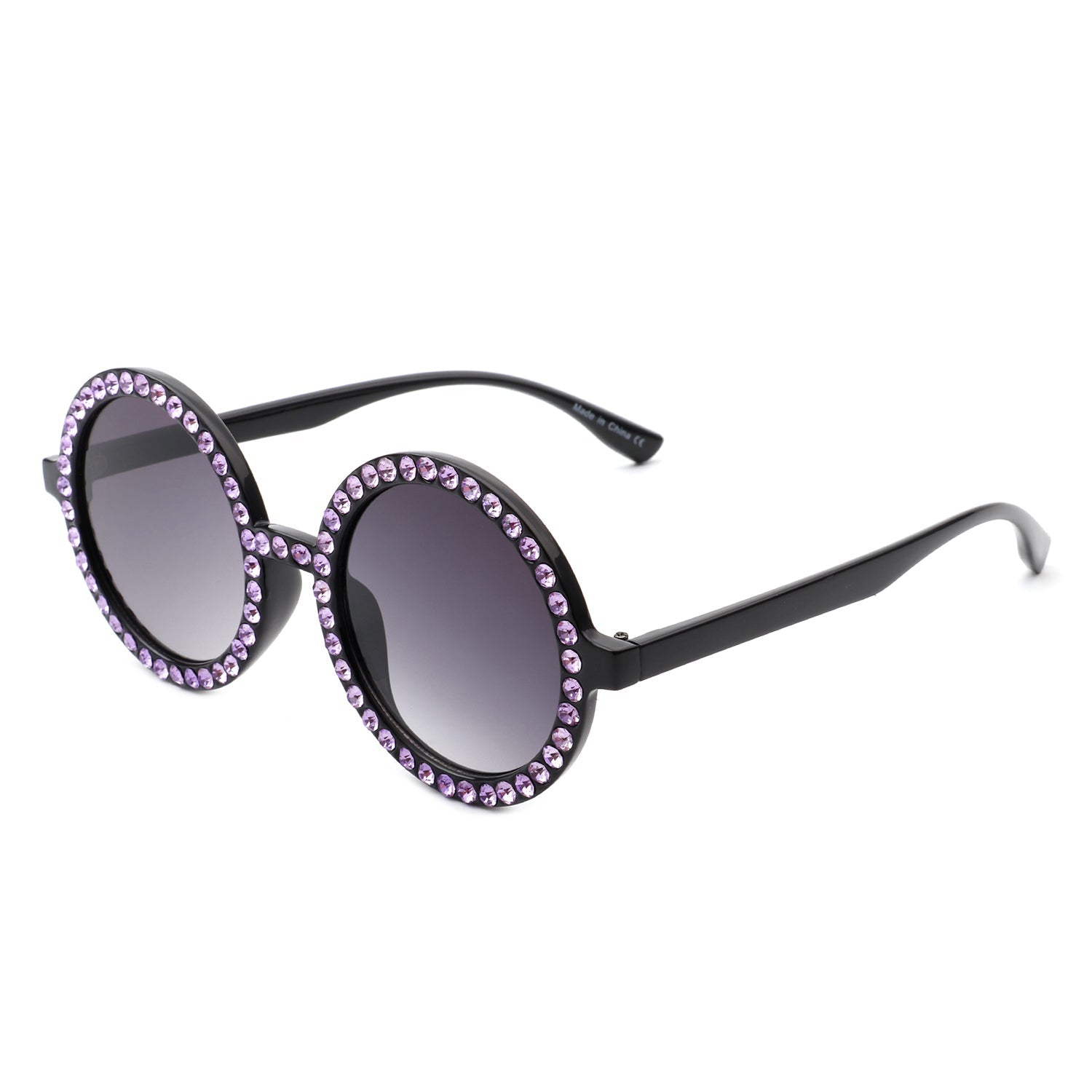 Dreamway Round Rhinestone Oversize Sunglasses