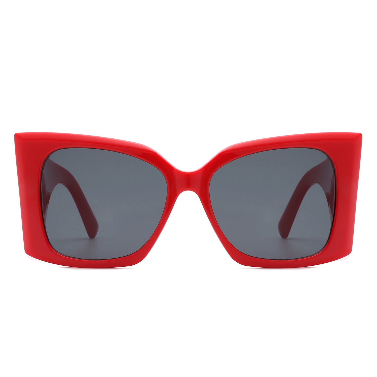 Skydusts Oversize Chunky Sunglasses with red frames (front view)