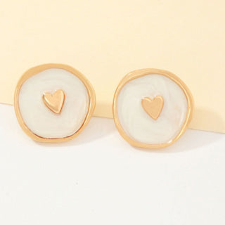 Heart Astral Earrings - White