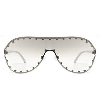 Evanesce Oversize Rhinestone Aviator Sunglasses