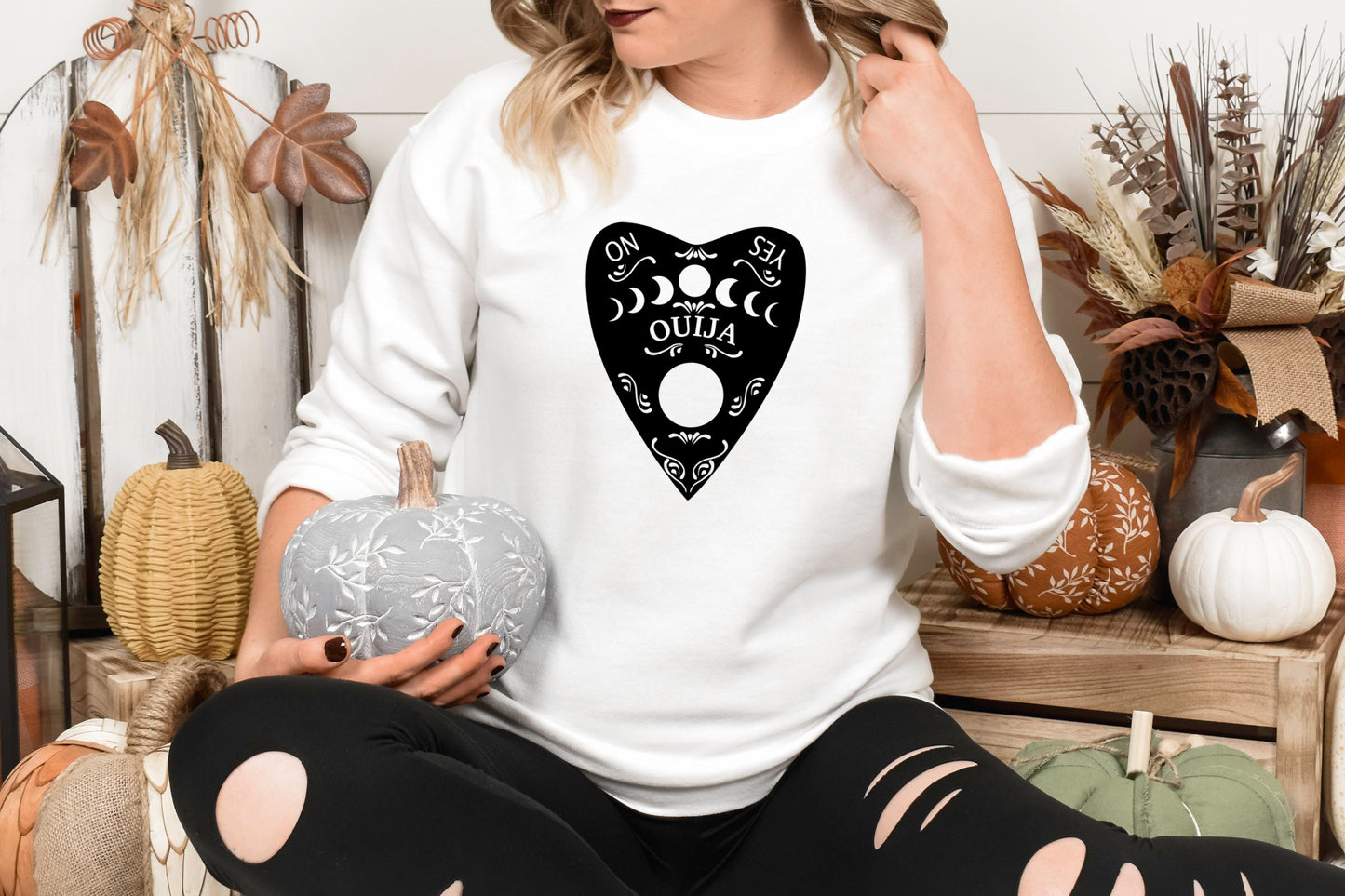 Ouija White Sweatshirt