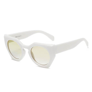Geometric Round Cat Eye Sunglasses