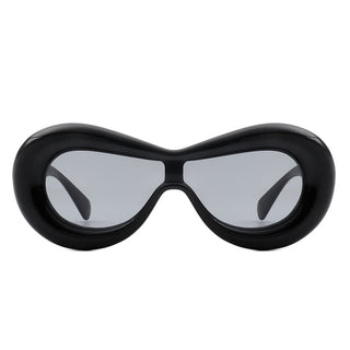 Argo Oversized Y2K Inflated Frame Sunglasses with black frames (front view).