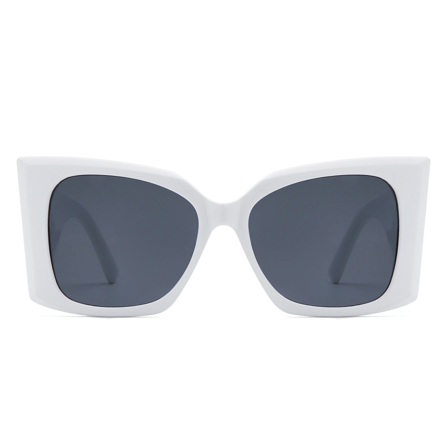 Skydusts Oversize Chunky Sunglasses with white frames (front view)