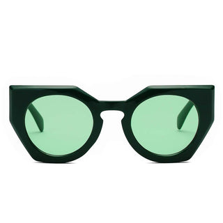 Geometric Round Cat Eye Sunglasses
