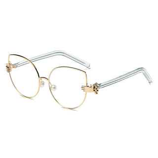 Cat Eye Metal Hands Sunglasses clear side view