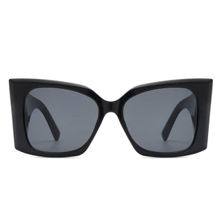 Skydusts Oversize Chunky Sunglasses with black frames (front view).