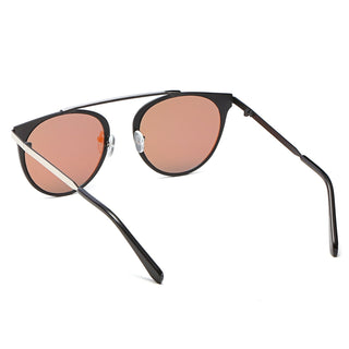 Modern Horn Rimmed Metal Frame Sunglasses back view