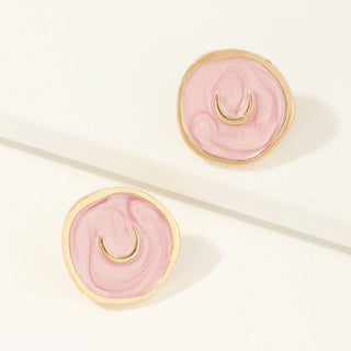 New Moon Astral Earrings - Rose Pink