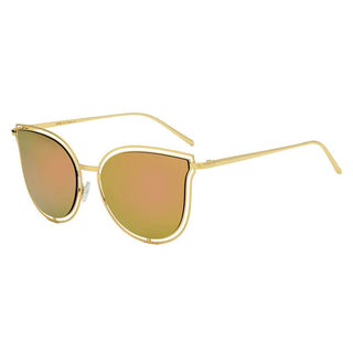 Round Cat Eye Metal Lined Sunglasses peach side view