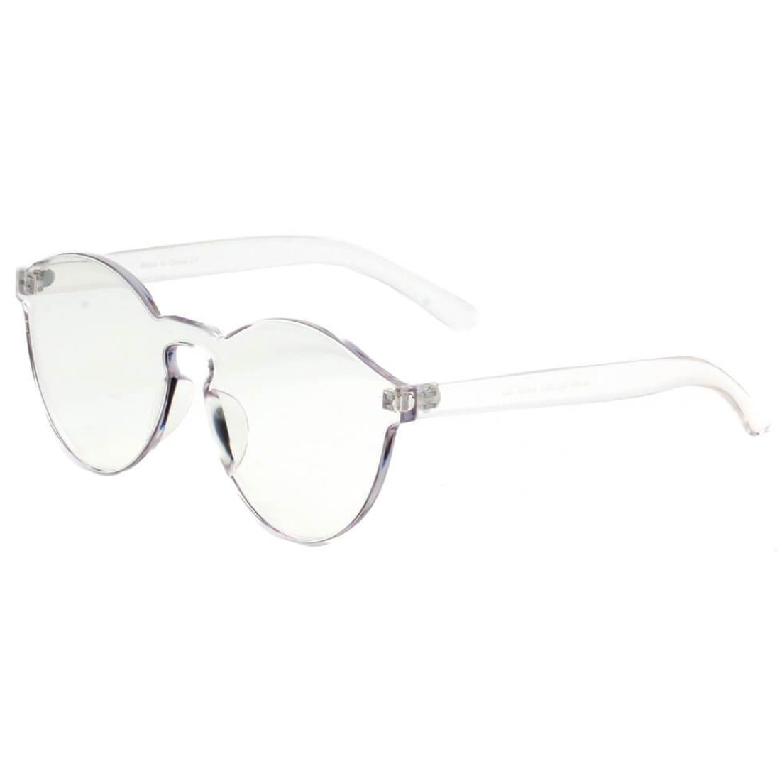 Hipster Translucent Monochromatic Clear Candy Colorful Sunglasses Side View