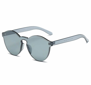Hipster Translucent Monochromatic Light Grey Candy Colorful Sunglasses Side View