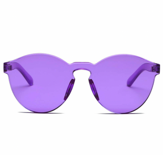 Hipster Translucent Monochromatic Purple Candy Colorful Sunglasses Front View