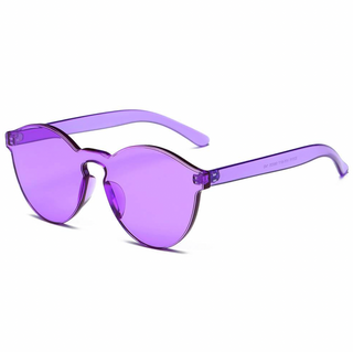 Hipster Translucent Monochromatic Purple Candy Colorful Sunglasses Side View