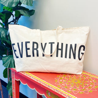 Everything Canvas Tote with black type