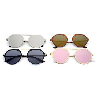 Modern Flat Top Slender Frame Sunglasses all colors front view