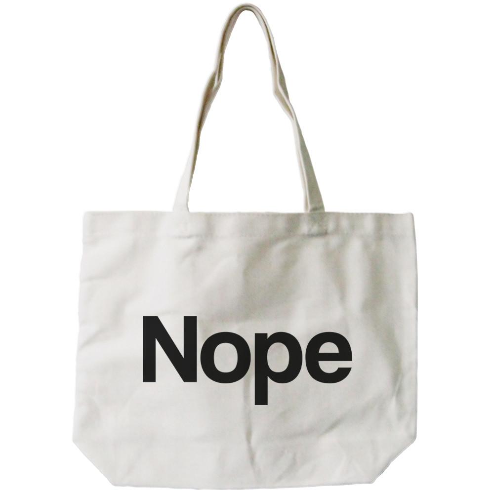 NOPE Natural Canvas Tote Bag