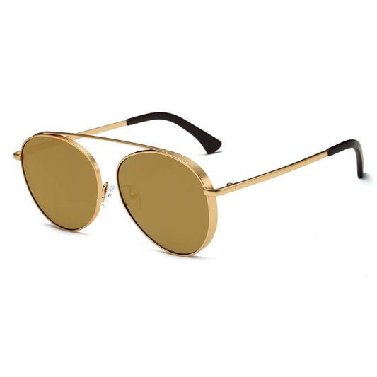 BETHEL Mirrored Lens Teardrop Aviator Sunglasses