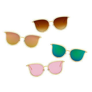 Round Cat Eye Metal Lined Sunglasses all colors frontview