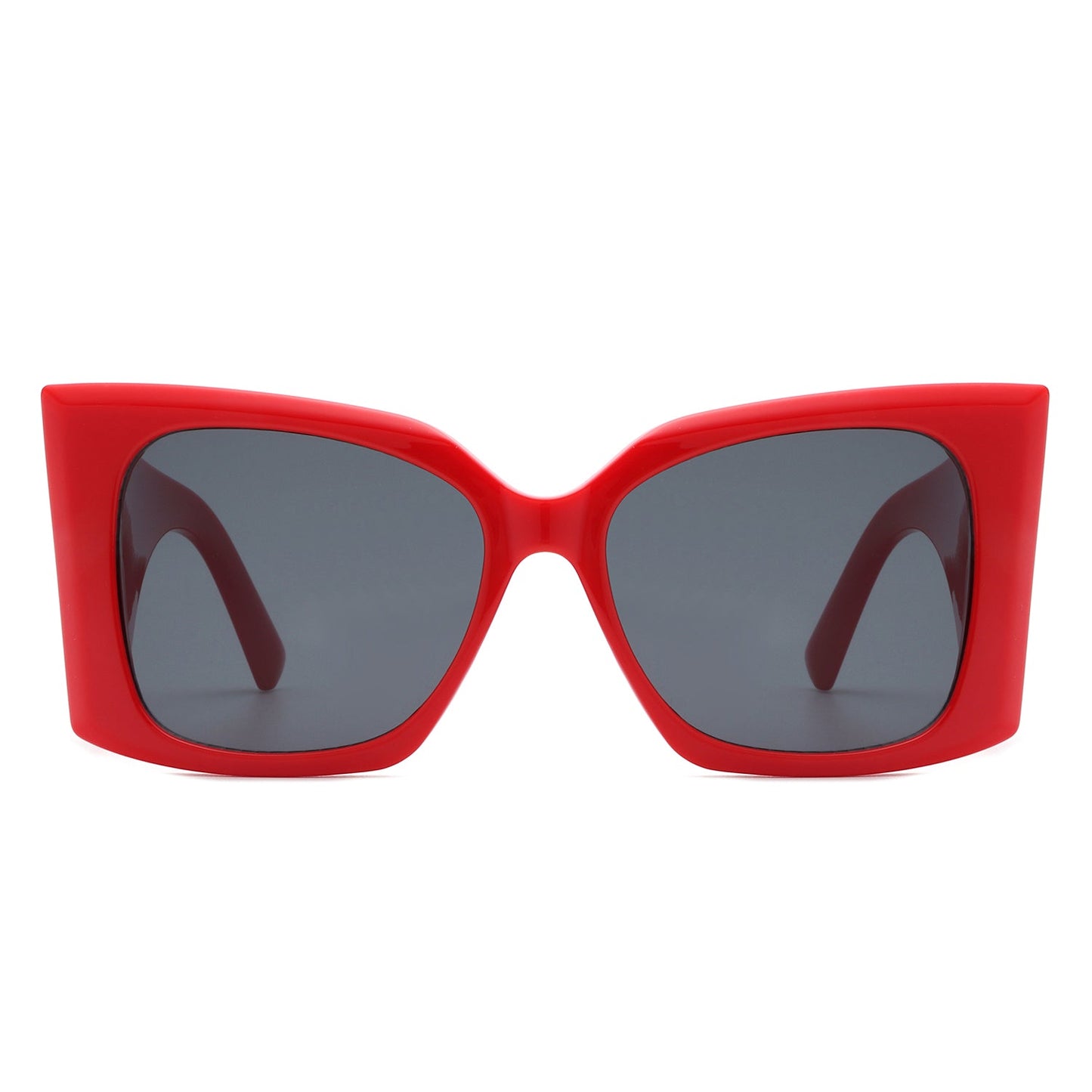 Skydusts Oversize Chunky Sunglasses with red frames (front view)