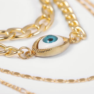 crew necklace - gold with eye close up